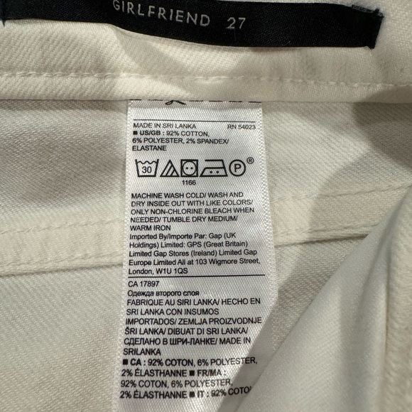 Banana Republic white “Girlfriend” jeans. Sz 27 - Picture 8 of 8